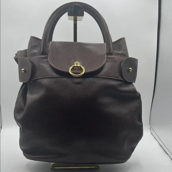 Classic Brown Leather Bally Top-Handle two way Women's Bag. Genuine leather. - Picture 1 of 10